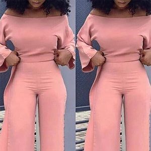 Leisure Loose Pink One-Piece Jumpsuit